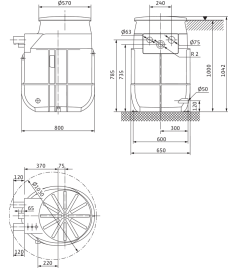Пластикова ємність для стоків Wilo DrainLift WS 40D